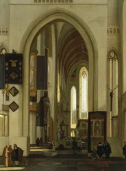 Innenansicht einer Kirche mit Figuren